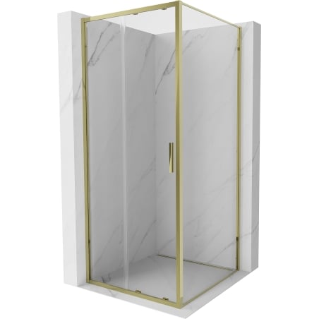 Mexen Exo Duschkabine Schiebetür 90 x 90 cm, transparent, gold - 8151-090-090-50-00