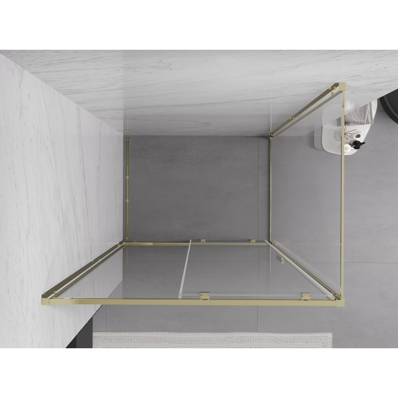 Mexen Exo Duschkabine zum Schieben 155 x 90 cm, transparent, gold - 8151-155-090-50-00