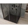 Mexen Omega Schiebeduschkabine 120 x 80 cm, transparent, schwarz + Flat Duschwanne, schwarz - 825-120-080-70-00-4070B