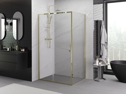 Mexen Exo Duschkabine verschiebbar 160 x 100 cm, transparent, gold - 8151-160-100-50-00
