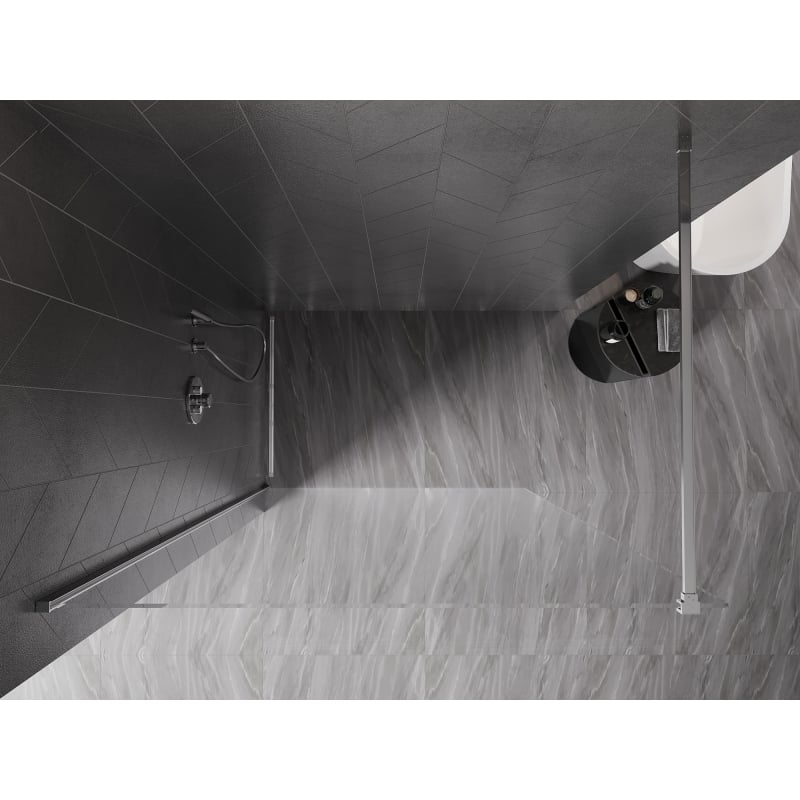 Mexen Kioto-X Duschwand Walk-in 80 x 200 cm, transparent 10 mm, Chrom - 800-080-101-01-00-X