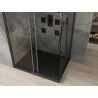 Mexen Omega Schiebetür-Duschkabine 120 x 90 cm, transparent, schwarz + Duschwanne Flat, schwarz - 825-120-090-70-00-4070B