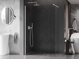 Mexen Kioto-X Duschwand Walk-in 110 x 200 cm, transparent 10 mm, weiß - 800-110-101-20-00-X