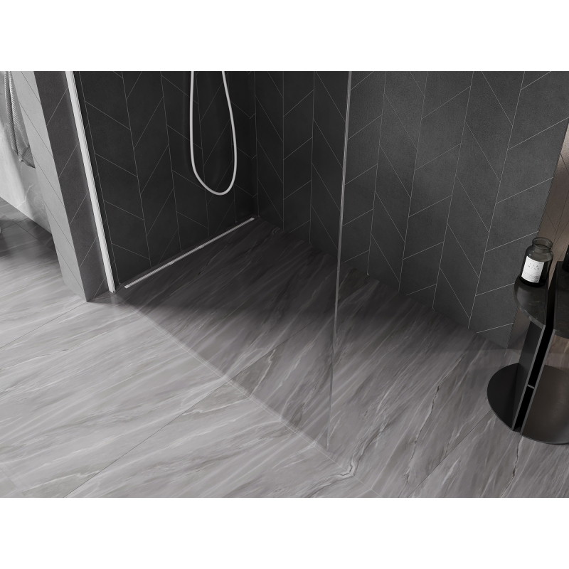 Mexen Kioto-X Duschwand Walk-in 130 x 200 cm, transparent 10 mm, weiß - 800-130-101-20-00-X