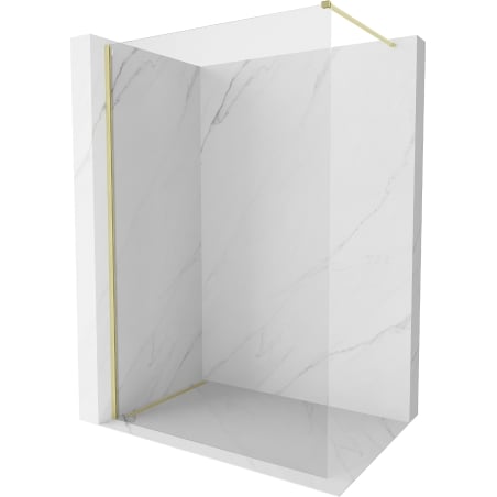 Mexen Kioto-X Duschwand Walk-in 90 x 200 cm, transparent 10 mm, gold gebürstet - 800-090-101-55-00-X