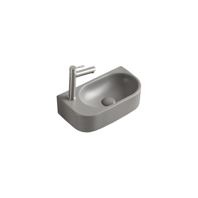Mexen Viera Aufsatzwaschbecken rechts 40 x 21 cm, hellgrau matt - 21274061R