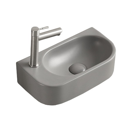 Mexen Viera Aufsatzwaschbecken rechts 40 x 21 cm, hellgrau matt - 21274061R