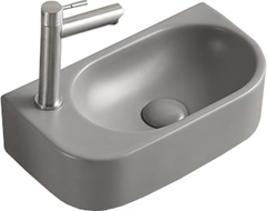 Mexen Viera rechte Aufsatzwaschbecken 40 x 21 cm, hellgrau matt - 21274061R