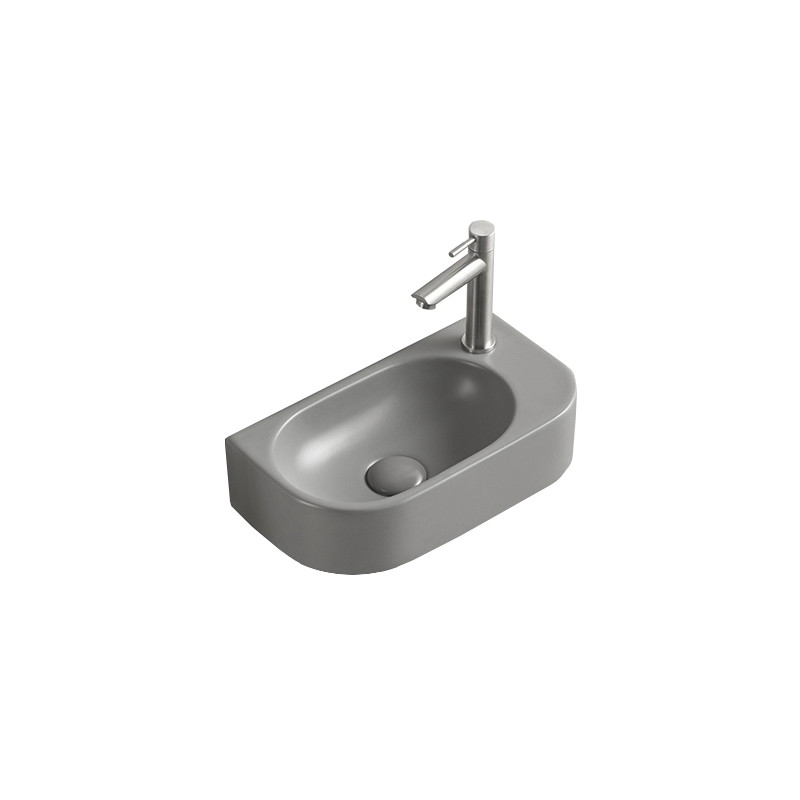 Mexen Viera linkes Aufsatzwaschbecken 40 x 21 cm, hellgrau matt - 21274061L