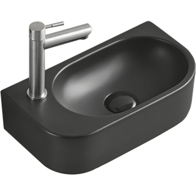 Mexen Viera rechte, aufsitzbare Waschbecken 40 x 21 cm, schwarz matt - 21274085R