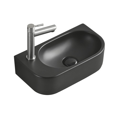Mexen Viera rechte Aufsatzwaschschüssel 40 x 21 cm, schwarz matt - 21274085R
