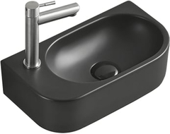 Mexen Viera rechte, aufsitzbare Waschbecken 40 x 21 cm, schwarz matt - 21274085R