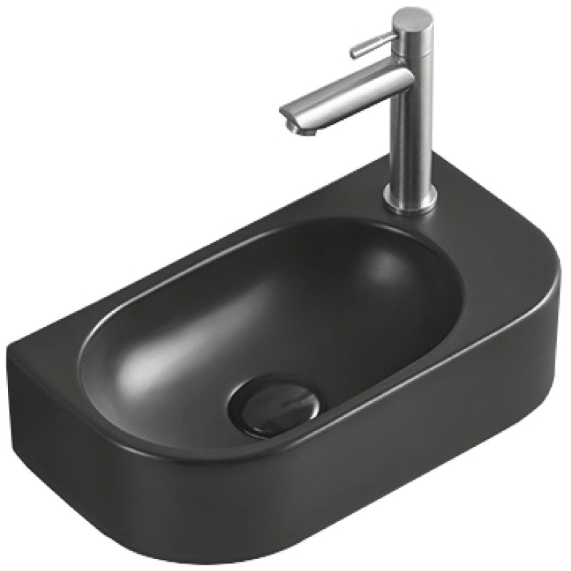Mexen Viera linkes Aufsatzwaschbecken 40 x 21 cm, schwarz matt - 21274085L