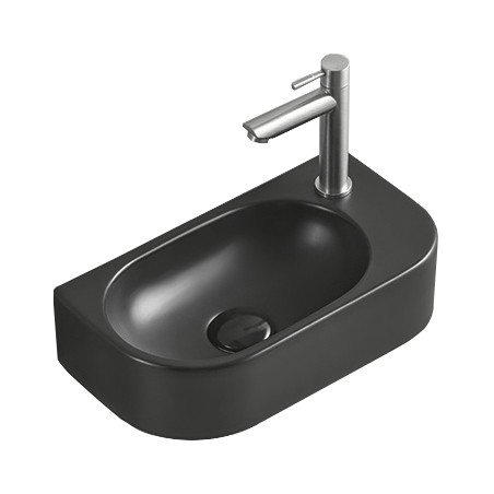 Mexen Viera linkes Aufsatzwaschbecken 40 x 21 cm, schwarz matt - 21274085L