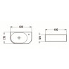 Mexen Viera Aufsatzwaschbecken links 40 x 21 cm, hellgrau matt - 21274061L