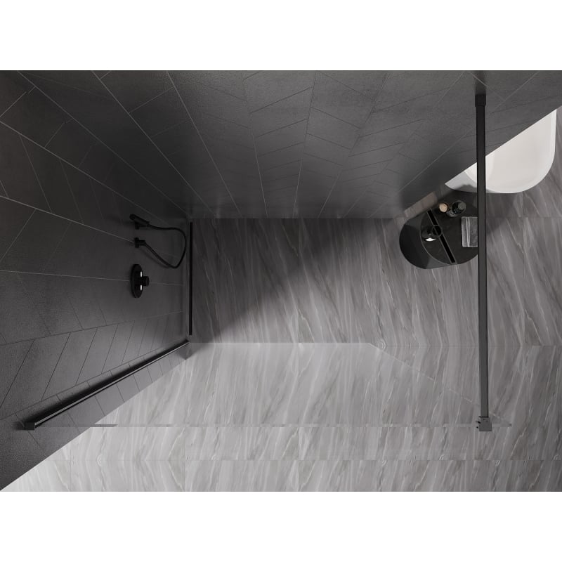 Mexen Kioto-X Duschwand Walk-in 70 x 200 cm, transparent 10 mm, gebürstet Gun Grey - 800-070-101-66-00-X