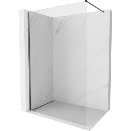 Mexen Kioto-X Duschwand Walk-in 100 x 200 cm, transparent 10 mm, gebürstet gun gray - 800-100-101-66-00-X
