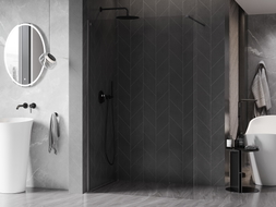 Mexen Kioto-X Duschwand Walk-in 120 x 200 cm, transparent 10 mm, gebürstetes Gun Gray - 800-120-101-66-00-X