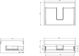 Mexen Box-A Waschtischunterschrank Korpus 60 cm, 1 Schublade, Nussbaum - 91AX0-0600-235-1-86