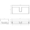 Mexen Box-A Unterschrankkorpus 90 cm, 1 Schublade, weiß glänzend - 91AX0-0900-235-1-00