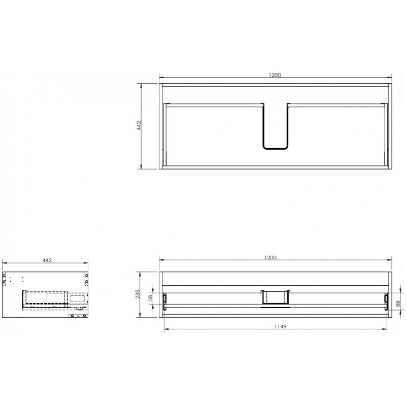 Mexen Box-A Korpus der Waschtischschrank 120 cm, 1 Schublade, Nussbaum - 91AX0-1200-235-1-86