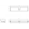 Mexen Box-A Waschtischunterschrank 160 cm, 1 Schublade, Schwarz Matt - 91AX0-1600-235-1-71
