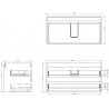 Mexen Box-A Korpus des Unterschranks 90 cm, 2 Schubladen, Weiß Matt - 91AX0-0900-470-2-01