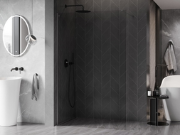 Mexen Kioto-X Duschwand Walk-in 140 x 200 cm, transparent 10 mm, Gun Metal - 800-140-101-95-00-X