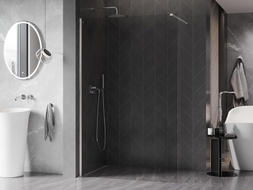 Mexen Kioto-X Duschwand Walk-in 100 x 200 cm, transparent 10 mm, gebürsteter Nickel - 800-100-101-97-00-X