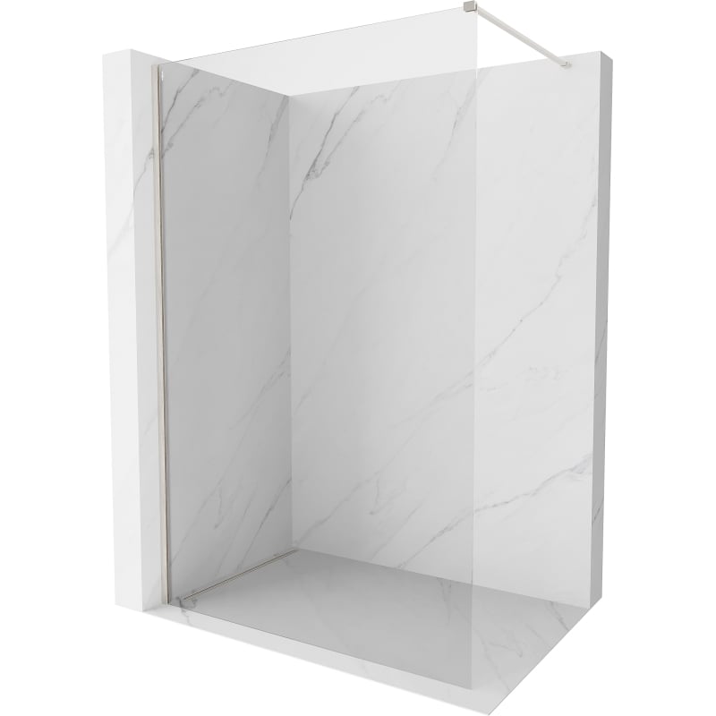 Mexen Kioto-X Walk-In Duschwand 130 x 200 cm, transparent 10 mm, gebürsteter Nickel - 800-130-101-97-00-X