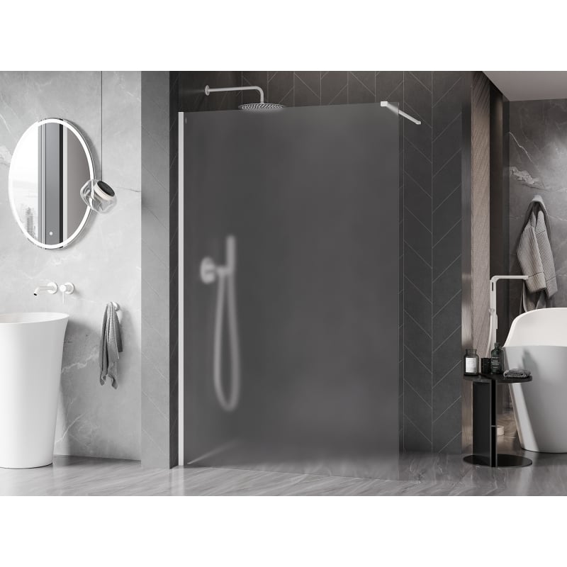 Mexen Kioto-X Duschwand Walk-in 50 x 200 cm, matt 10 mm, weiß - 800-050-101-20-30-X