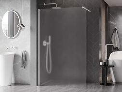 Mexen Kioto-X Duschwand Walk-in 110 x 200 cm, Mattglas 10 mm, Weiß - 800-110-101-20-30-X
