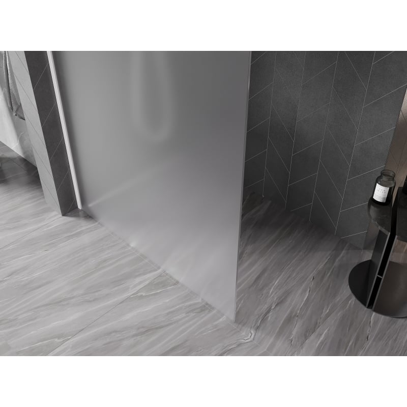 Mexen Kioto-X Duschwand Walk-in 150 x 200 cm, Milchglas 10 mm, weiß - 800-150-101-20-30-X
