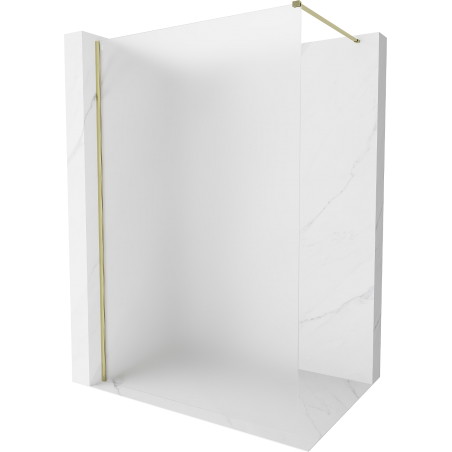 Mexen Kioto-X Duschwand Walk-in 60 x 200 cm, Mattglas 10 mm, Gold - 800-060-101-50-30-X