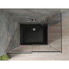 Mexen Omega Schiebeduschkabine 120 x 80 cm, Graphit, Chrom + Duschwanne Flat, Schwarz - 825-120-080-01-40-4070