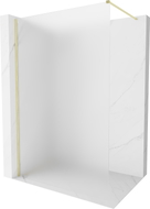 Mexen Kioto-X Duschwand Walk-in 120 x 200 cm, satiniert 10 mm, gebürstetes Gold - 800-120-101-55-30-X