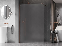Mexen Kioto-X Duschwand Walk-in 80 x 200 cm, mattiert 10 mm, Roségold - 800-080-101-60-30-X