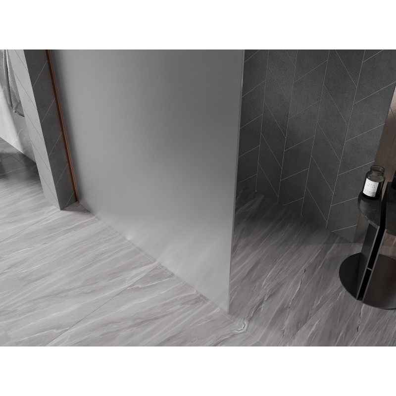 Mexen Kioto-X Duschwand Walk-in 90 x 200 cm, mattiert 10 mm, Roségold - 800-090-101-60-30-X