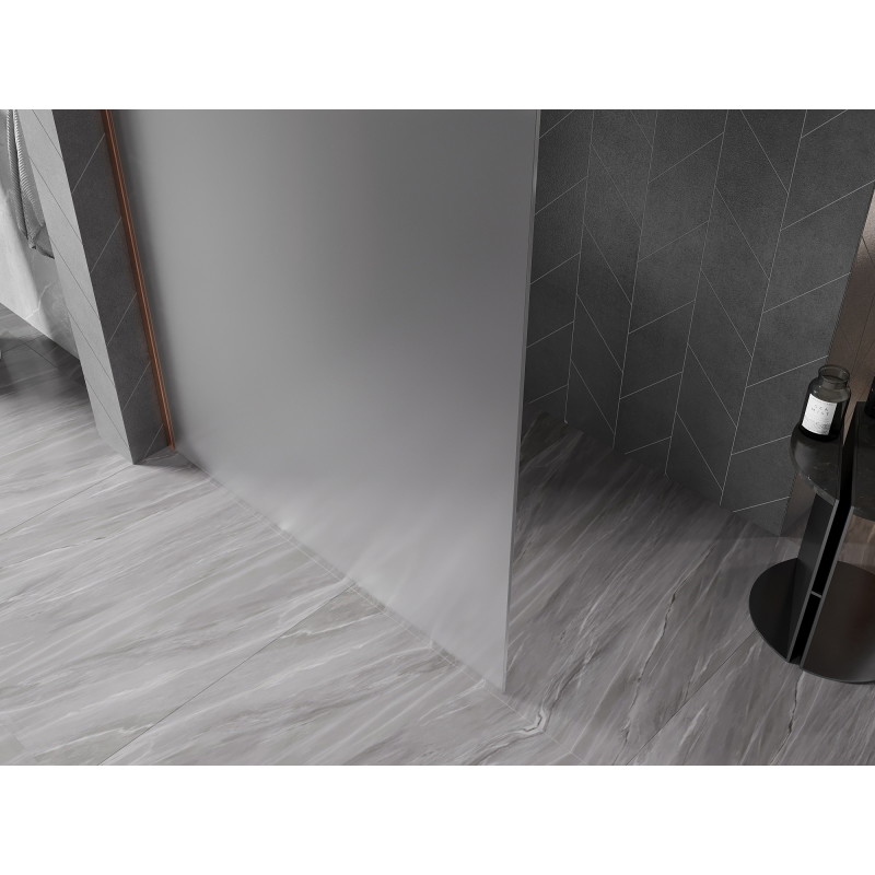 Mexen Kioto-X Duschwand Walk-in 60 x 200 cm, geeist 10 mm, gebürstetes Kupfer - 800-060-101-65-30-X