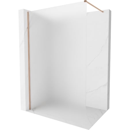 Mexen Kioto-X Duschwand Walk-in 100 x 200 cm, satiniert 10 mm, gebürstetes Kupfer - 800-100-101-65-30-X