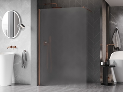 Mexen Kioto-X Duschwand Walk-in 100 x 200 cm, satiniert 10 mm, gebürstetes Kupfer - 800-100-101-65-30-X