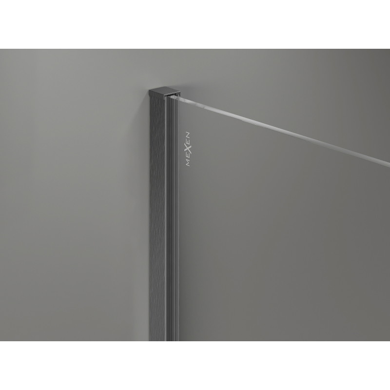 Mexen Kioto-X Duschwand Walk-in 70 x 200 cm, Frost 10 mm, gebürstet Gun Gray - 800-070-101-66-30-X