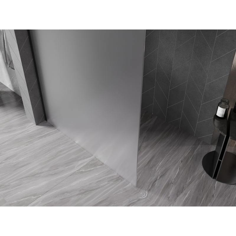 Mexen Kioto-X Duschwand Walk-in 50 x 200 cm, mattiert 10 mm, schwarz - 800-050-101-70-30-X