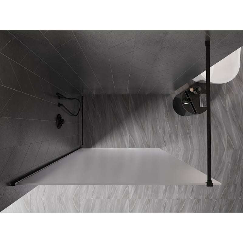 Mexen Kioto-X Duschwand Walk-in 60 x 200 cm, satiniert 10 mm, schwarz - 800-060-101-70-30-X
