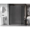 Mexen Kioto-X Duschwand Walk-in 70 x 200 cm, Frost 10 mm, schwarz - 800-070-101-70-30-X