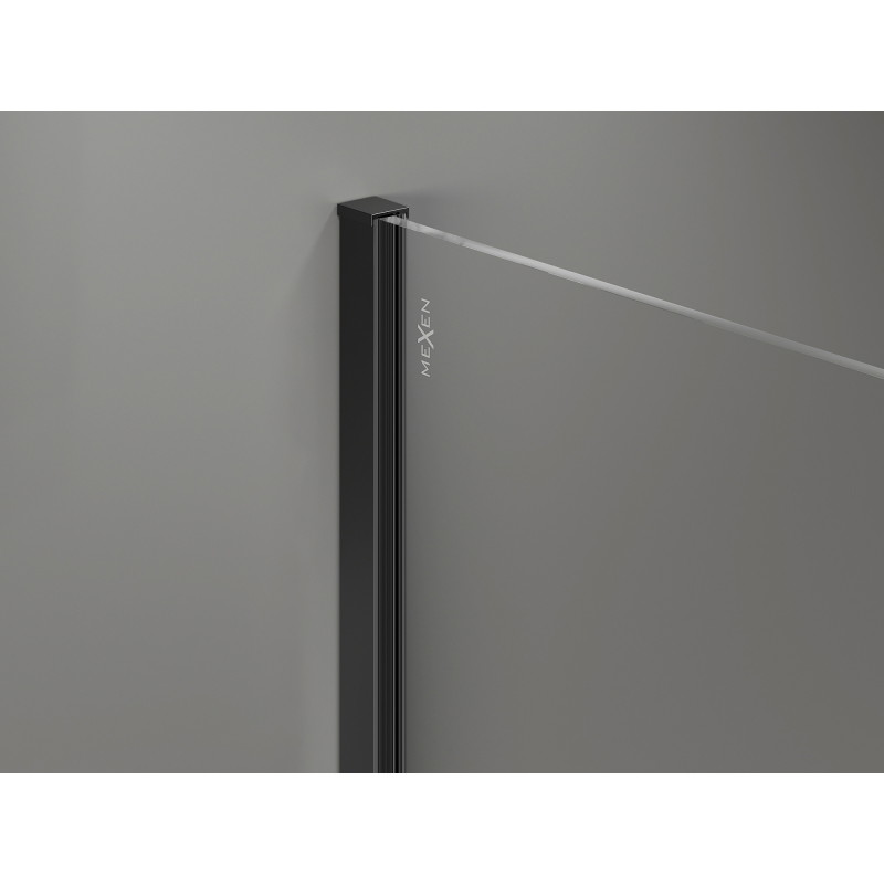 Mexen Kioto-X Duschwand Walk-in 70 x 200 cm, Frost 10 mm, schwarz - 800-070-101-70-30-X