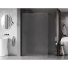 Mexen Kioto-X Duschwand Walk-in 160 x 200 cm, Milchglas 10 mm, schwarz - 800-160-101-70-30-X