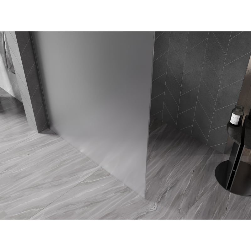 Mexen Kioto-X Duschwand Walk-in 100 x 200 cm, Mattglas 10 mm, Gun Metal - 800-100-101-95-30-X
