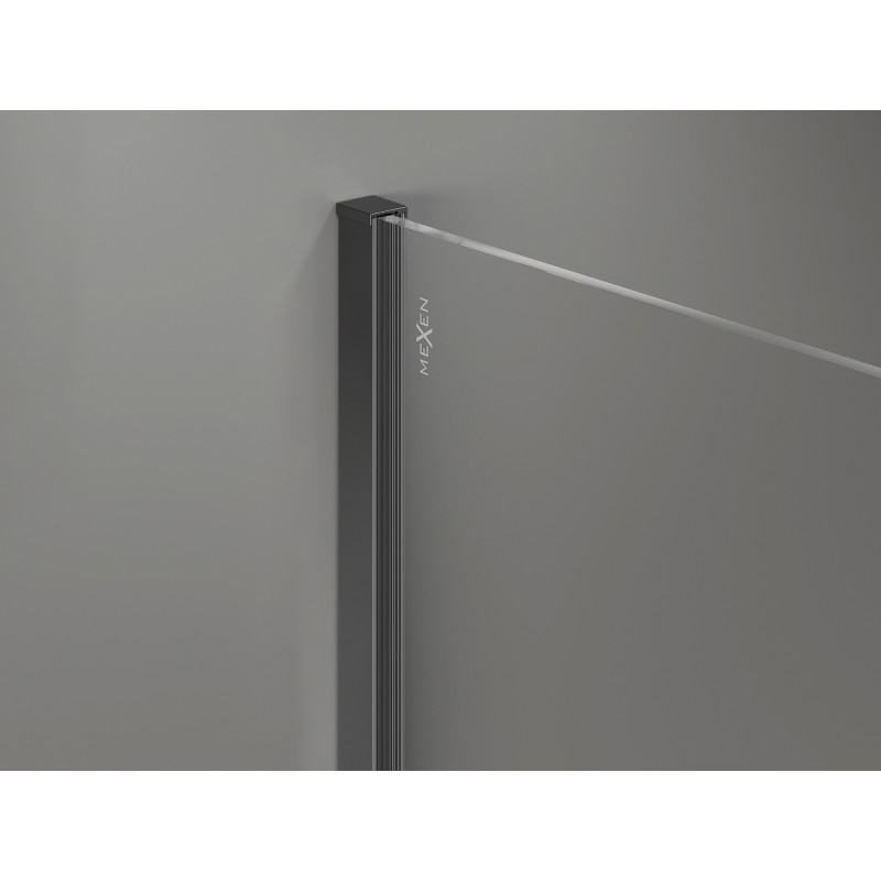 Mexen Kioto-X Duschwand Walk-in 150 x 200 cm, matt 10 mm, Gunmetal - 800-150-101-95-30-X