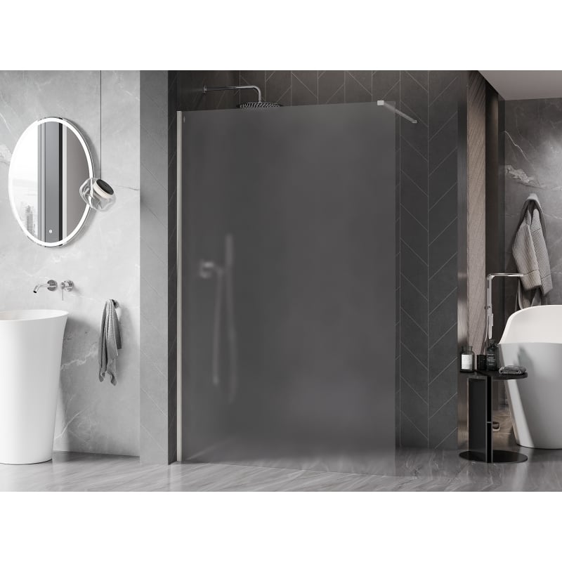 Mexen Kioto-X Duschwand Walk-in 50 x 200 cm, matt 10 mm, gebürstetes Nickel - 800-050-101-97-30-X